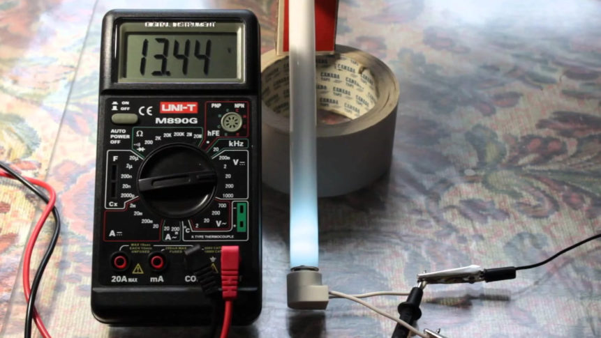 Luminaire check with multimeter