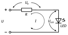 Diagram for calculating the resistor