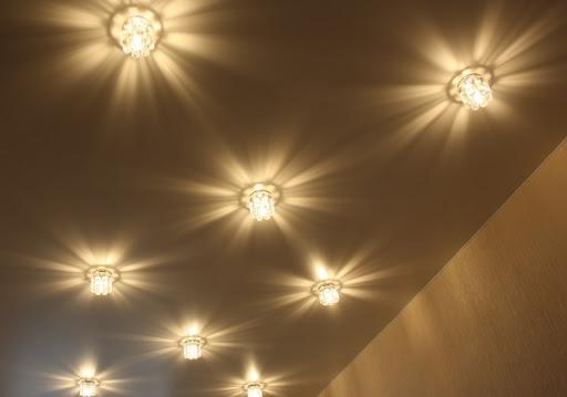 Description of installation of point light fixtures in the ceiling of gypsum plasterboard