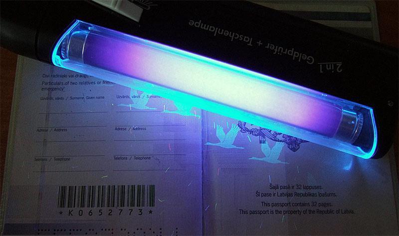 Document identification by luminescent marks.