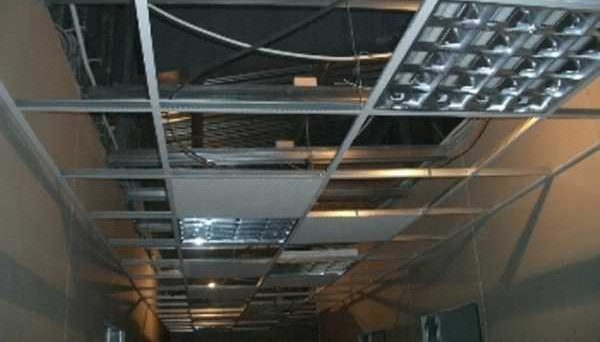 Installation of fluorescent lamps.