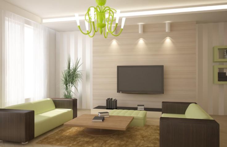 Example of combining lighting fixtures in a modern interior.