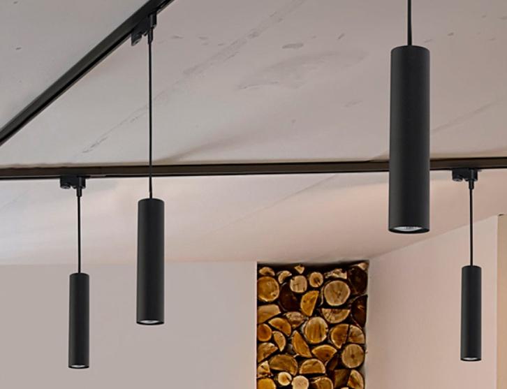 Pendant lights are also used in track constructions.