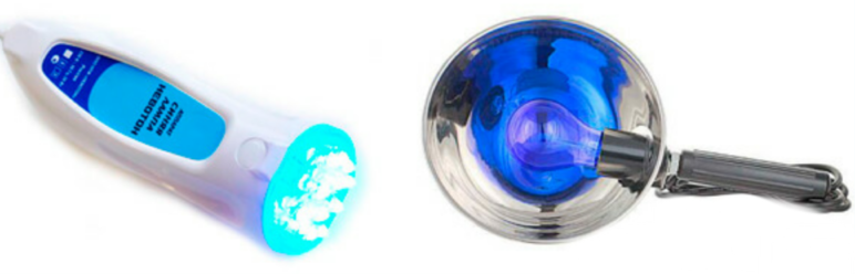 Features of the blue lamp for warming