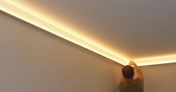 How to install the LED strip on the ceiling