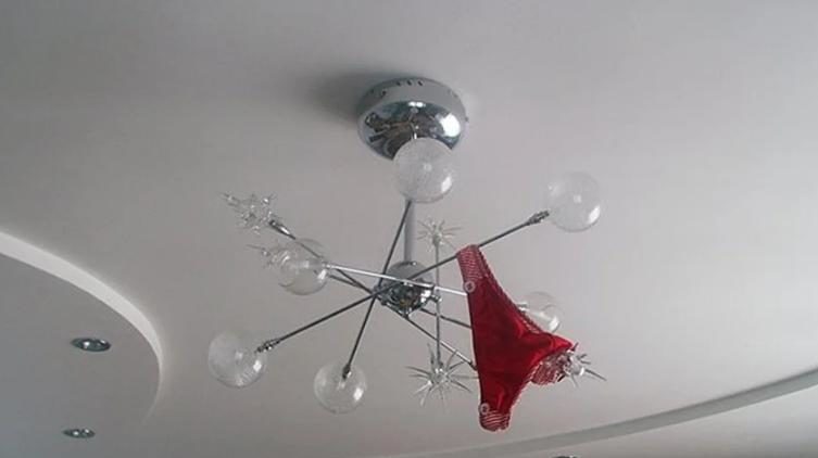 What do red underwear on the chandelier mean?