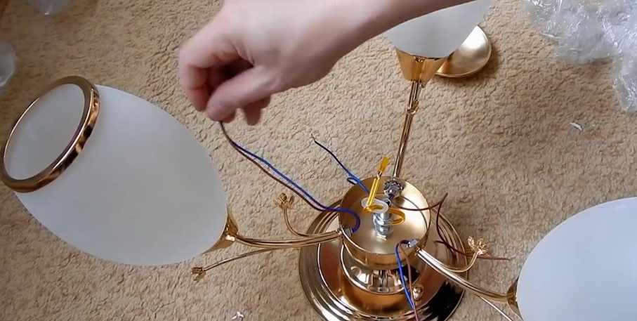 pull the wires through the hole first