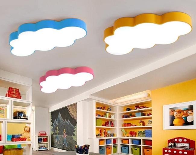 LED lights can be in the form of clouds or other elements, perfectly fitting into the interior