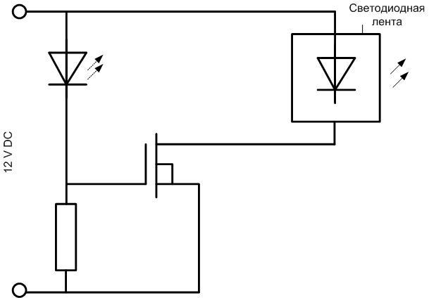A ribbon on a flashing LED.
