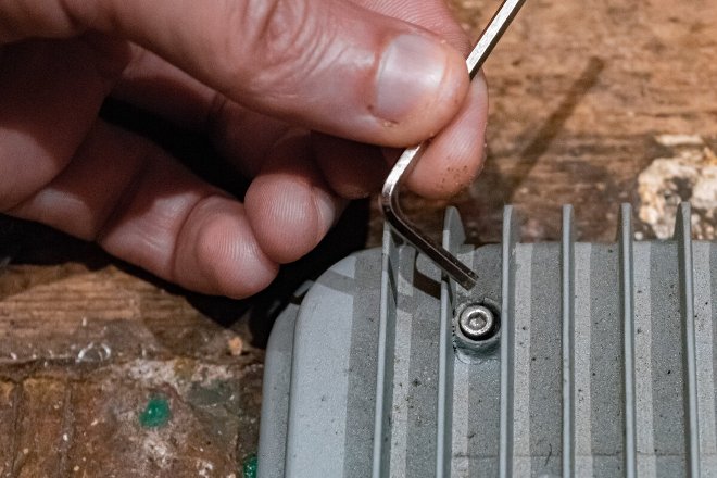 Screw on the back of the case