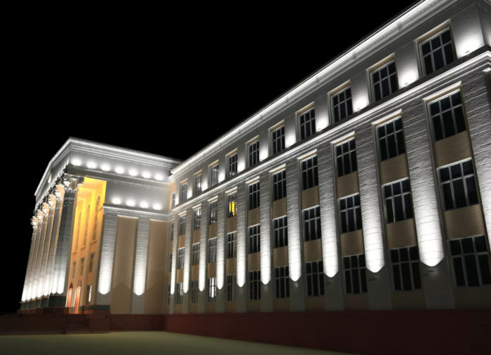 Features of architectural artistic building illumination