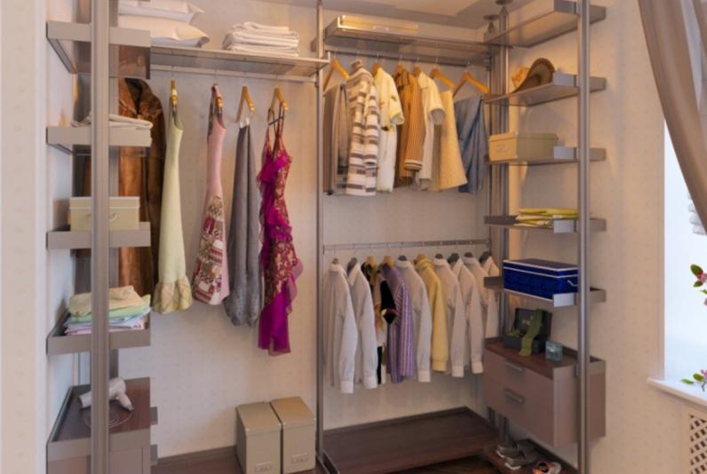 A window is a big plus for a walk-in closet.