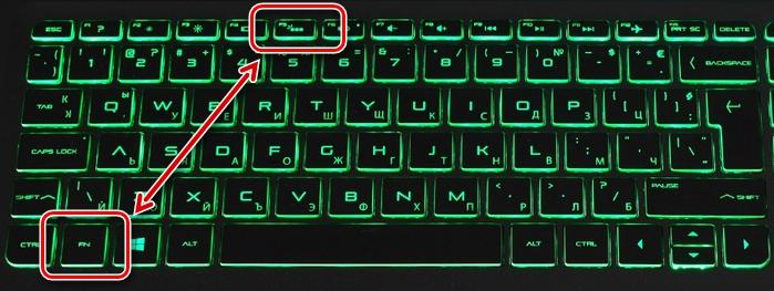 Most of the HP models use the F5 button in combination with Fn.