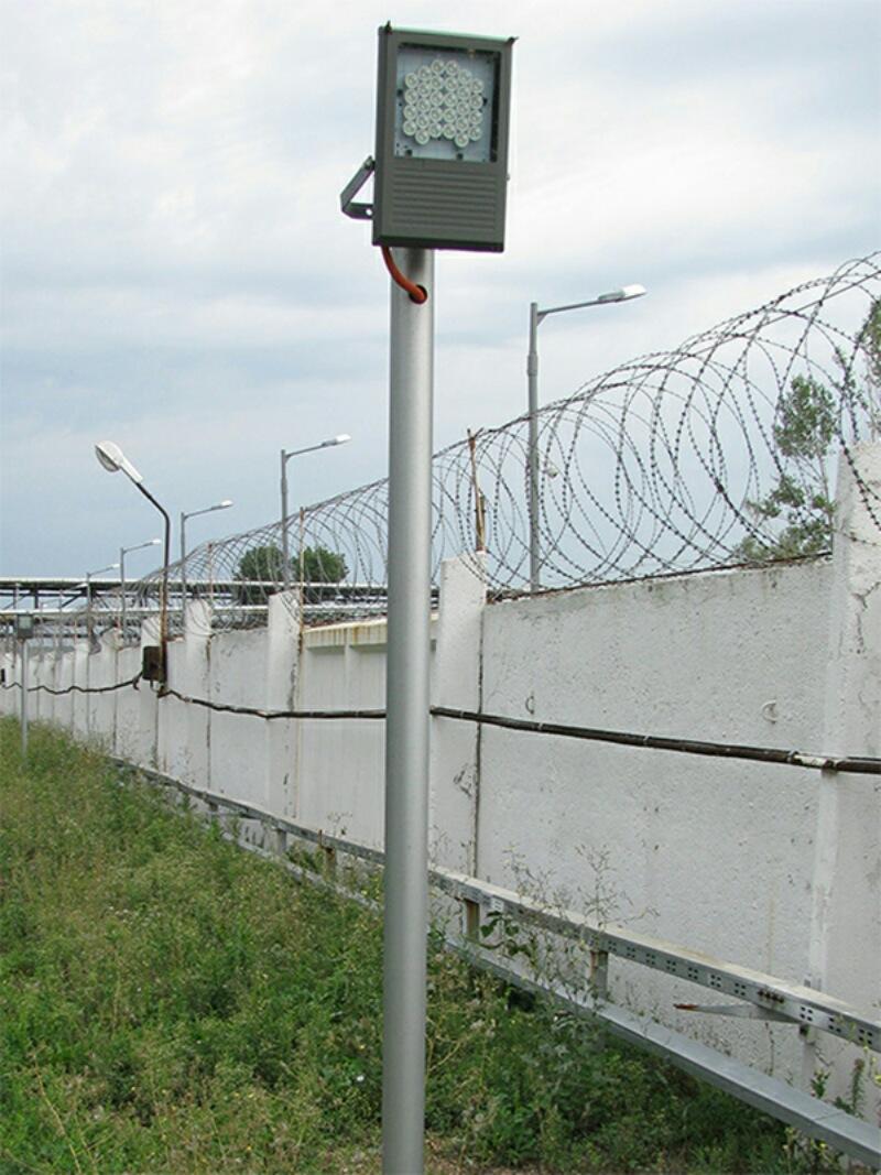 Security of objects. Most often these are devices fixed on poles.