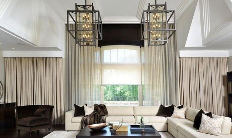 Two identical chandeliers