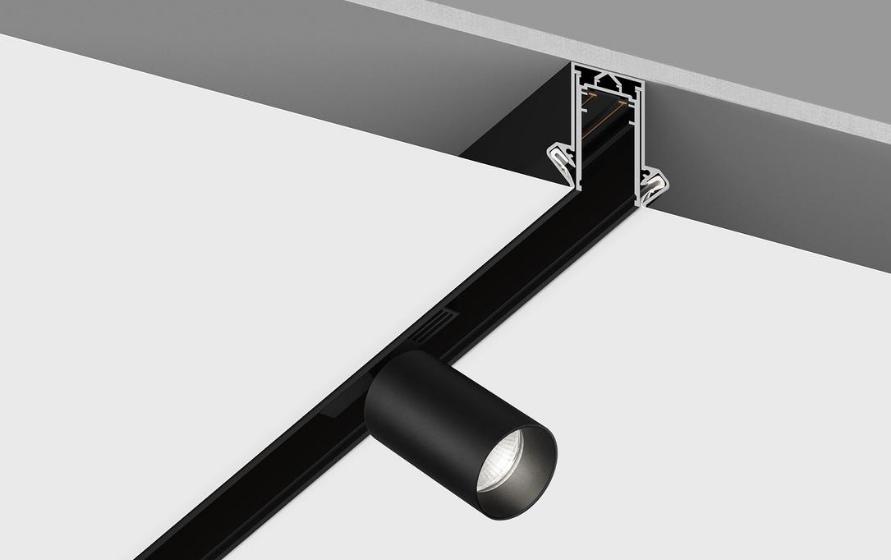 Installing track light fixtures in the stretch ceiling