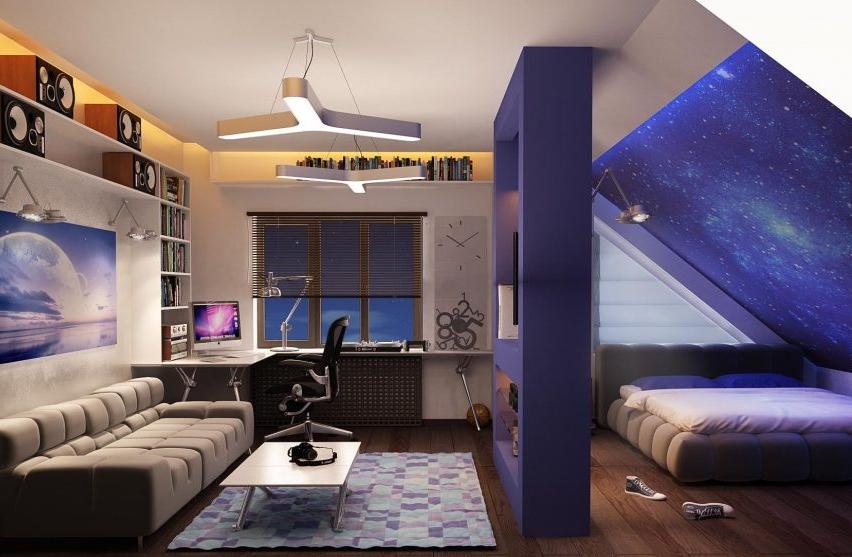 Bedroom interior lighting organization options