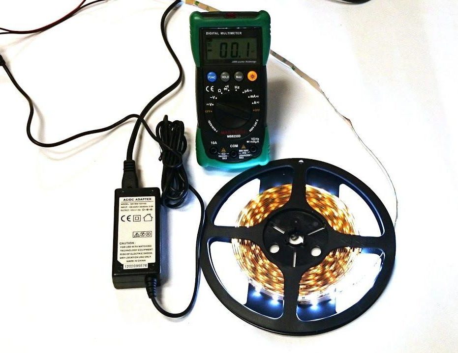 Testing with a multimeter.