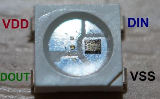 Addressable LED light-emitting diode WS2812B.