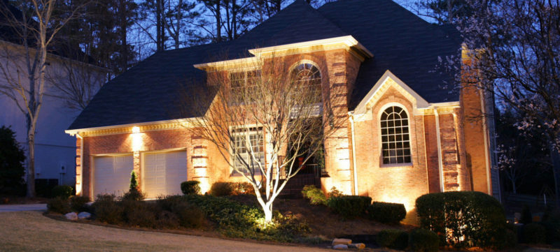 Private house portion of yard lighting