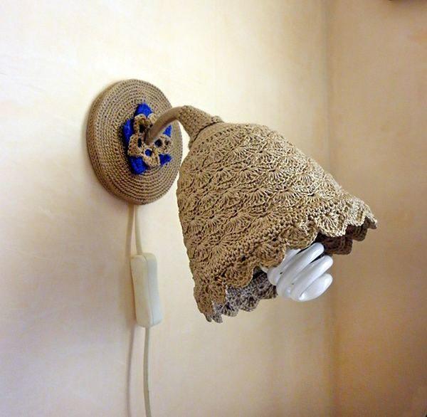 Handmade wall lights - from improvised materials