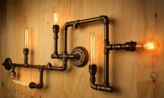 Handmade wall lights - from improvised materials