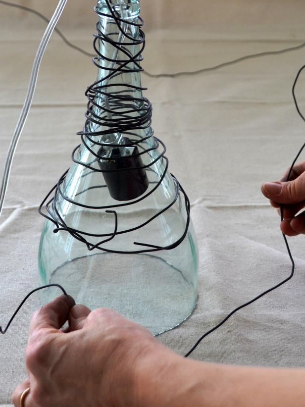 decorate a lamp from a bottle