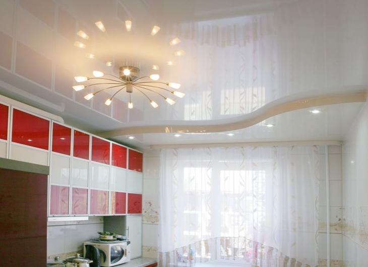 How to make kitchen lighting with spotlights in a suspended ceiling