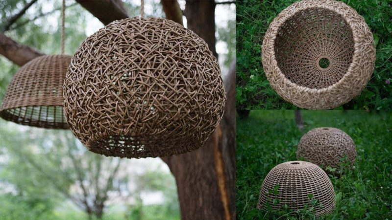 Wicker lamps from vines.