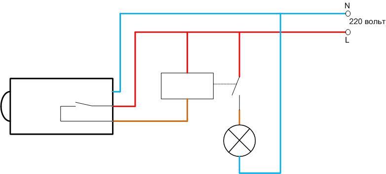 Diagram of connection of the light sensor