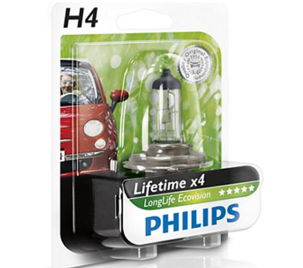 Rating of automobile head light bulbs H4