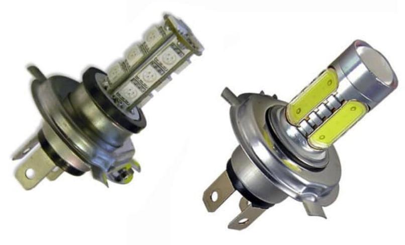 Connecting and installing LED headlight bulbs in headlights H4