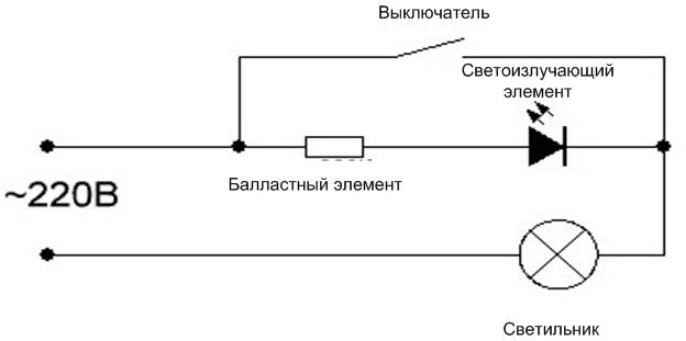 How to connect a light indicator switch